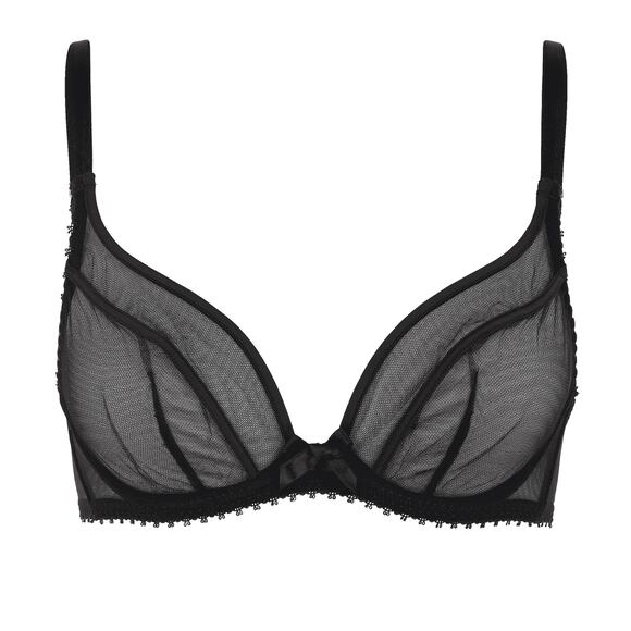 AGENT PROVOCATEUR NWT Cruz Mesh Plunge Underwired Bra in Black Size 34E - Picture 3 of 12